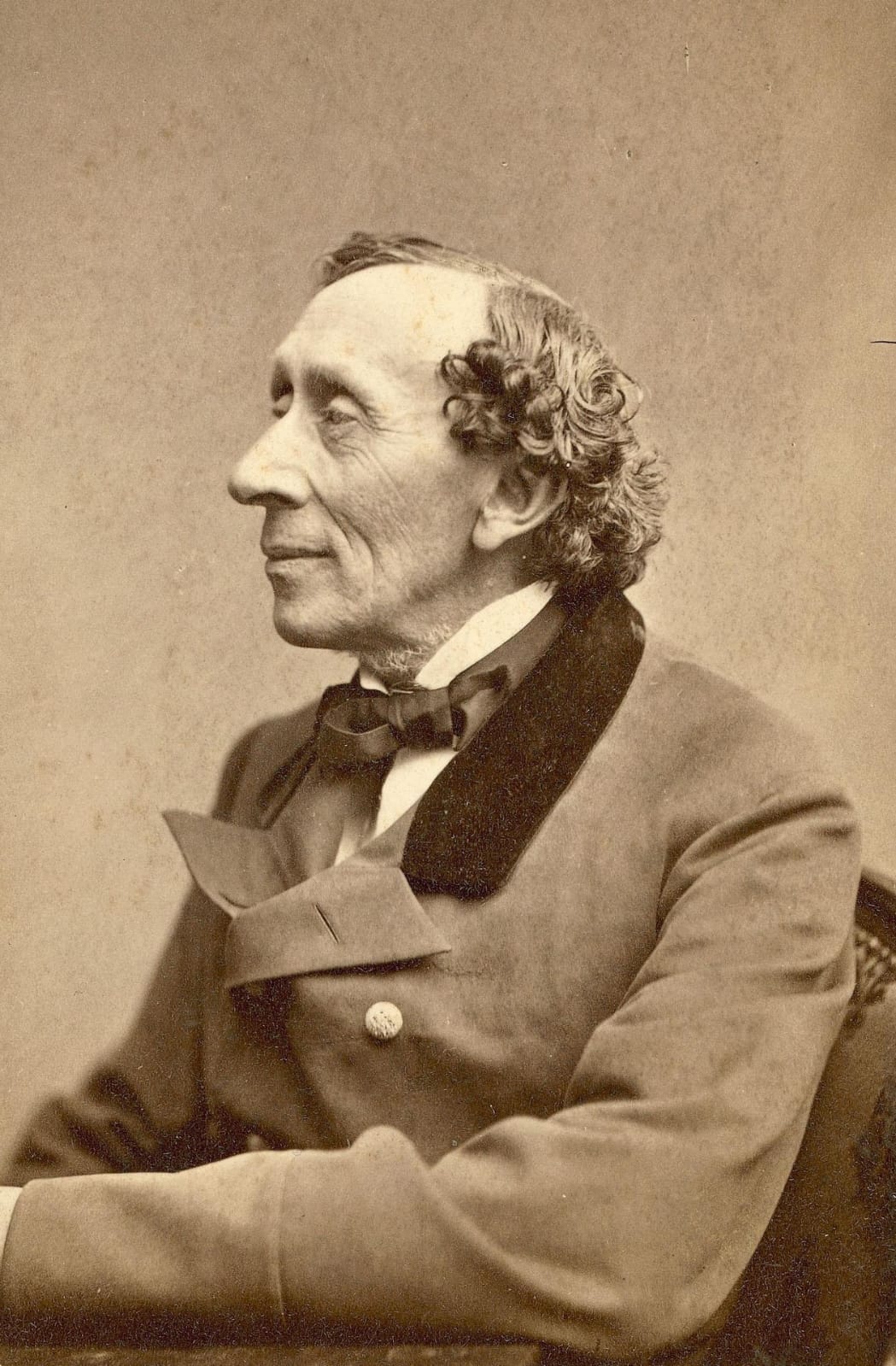 Hans Christian Andersen. Foto de Thora Hallager, 1869.